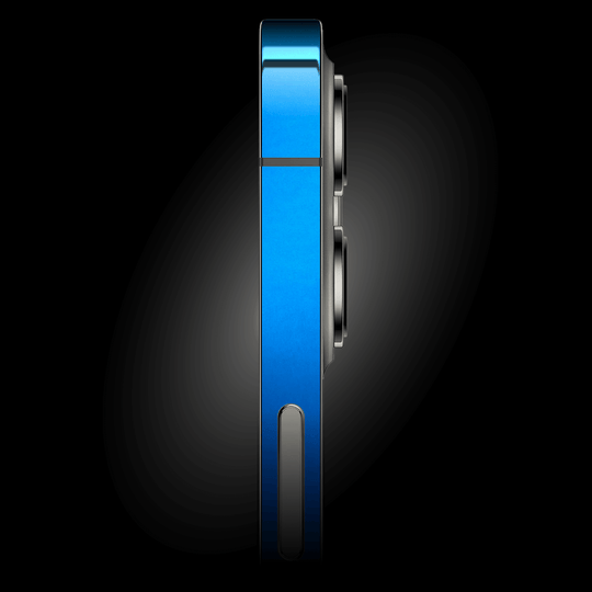 iPhone 12 Satin Blue Metallic Skin Wrap Decal Protector Cover by EasySkinz | EasySkinz.com