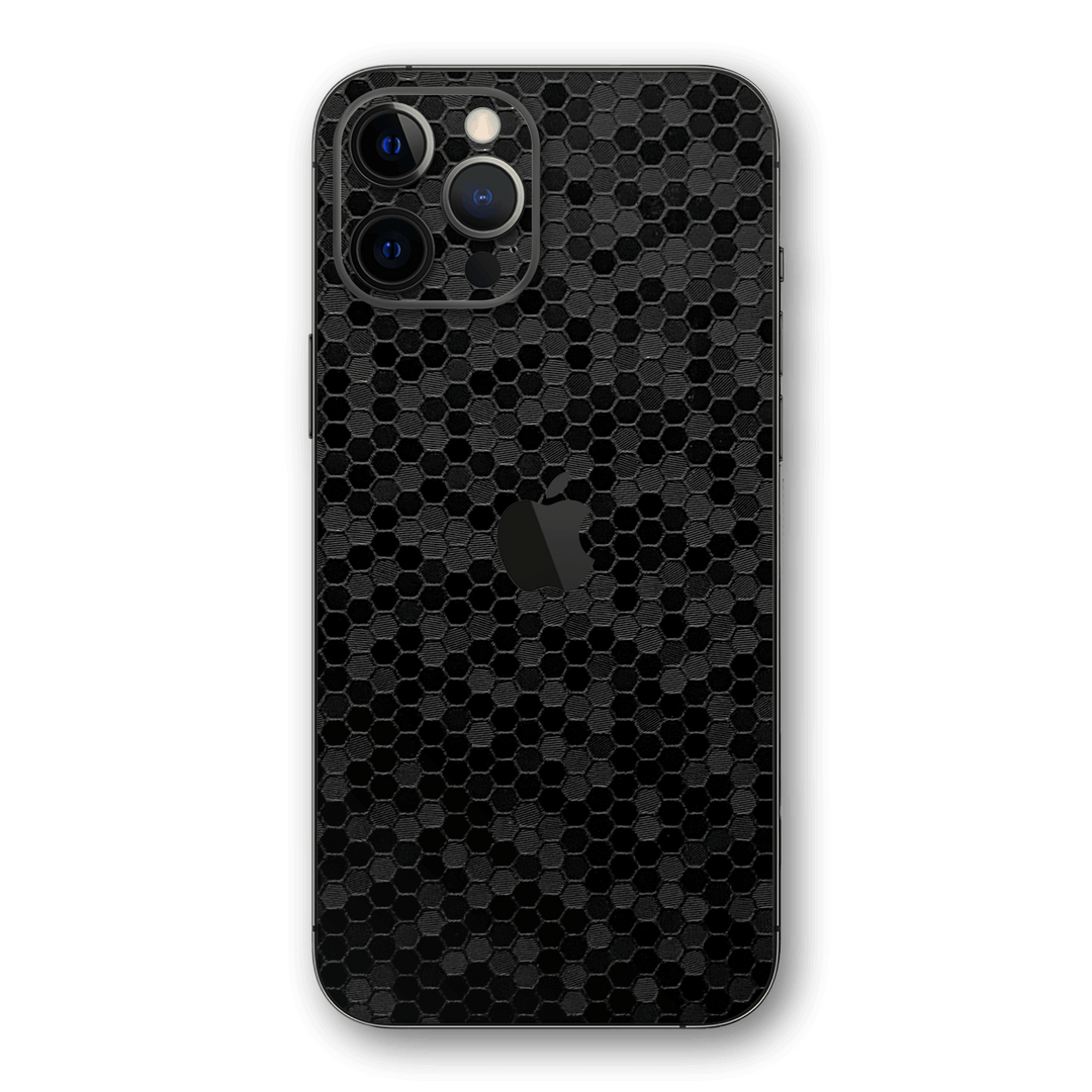 iPhone 12 PRO BLACK Honeycomb 3D Textured Skin Wrap Sticker Decal Cover Protector by EasySkinz